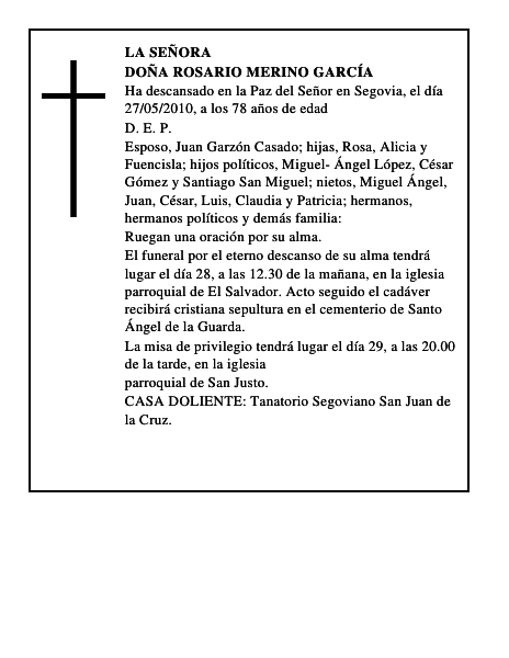 Doña Rosario Merino García