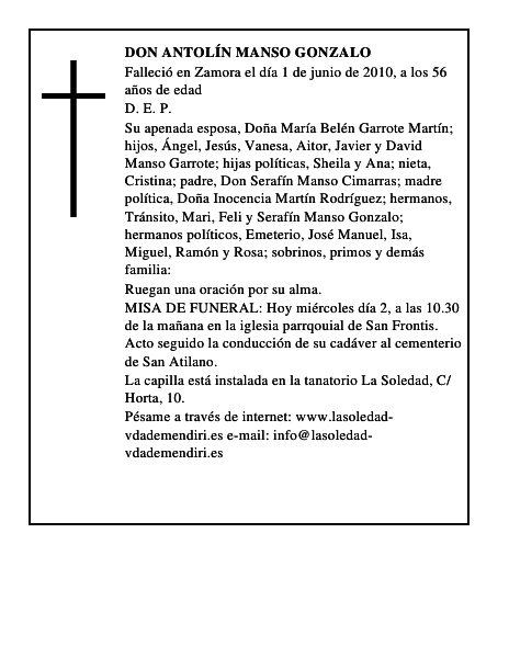 Don Antolín Manso Gonzalo
