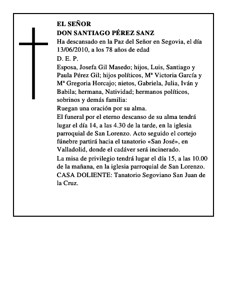 Don Santiago Pérez Sanz