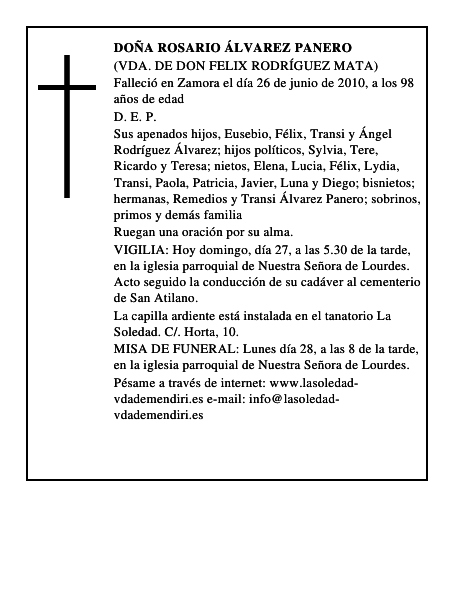 Doña Rosario Álvarez Panero