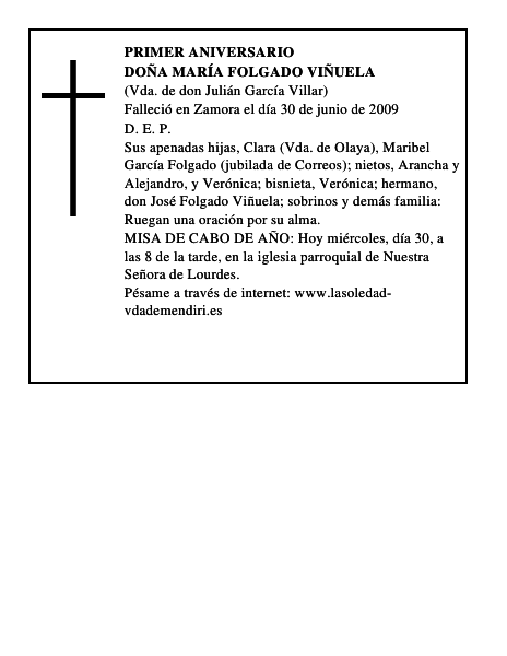 Doña María Folgado Viñuela