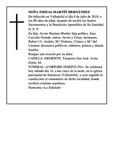 Doña Emilia Martín Hernández