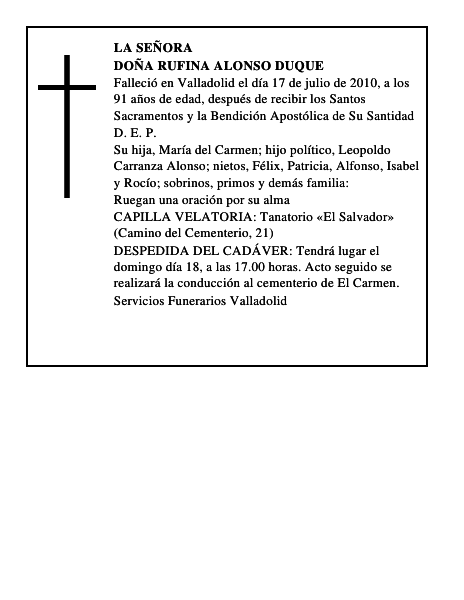 Doña Rufina Alonso Duque