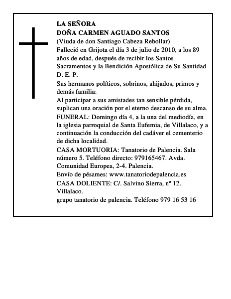 Doña Carmen Aguado Santos