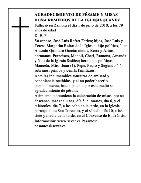 Doña Remedios de la Iglesia Suáñez