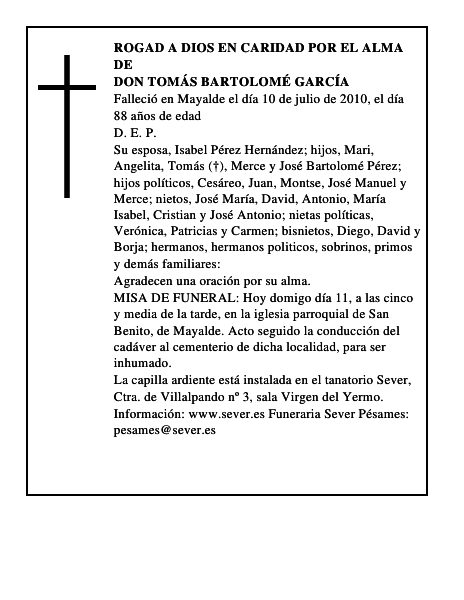 Don Tomás Bartolomé García