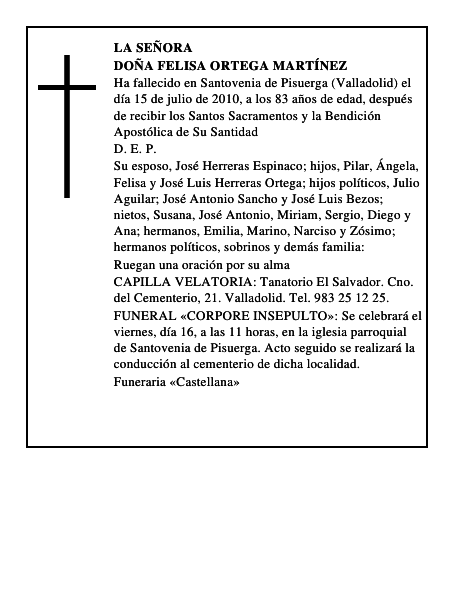 Doña Felisa Ortega Martínez