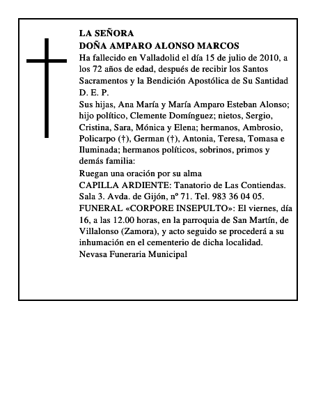 Doña Amparo Alonso Marcos
