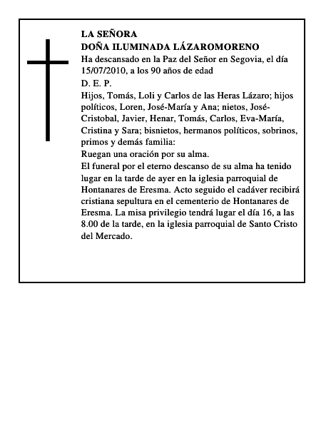 Doña Iluminada LázaroMoreno