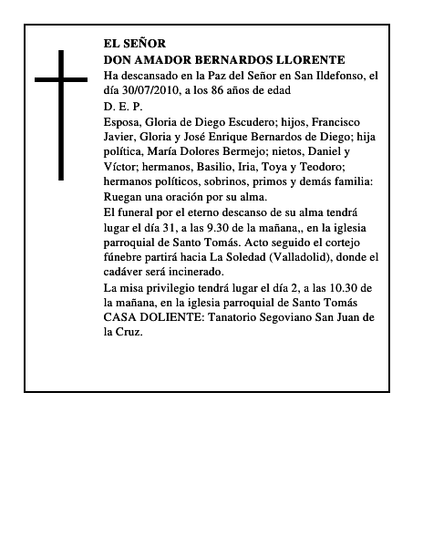Don Amador Bernardos Llorente