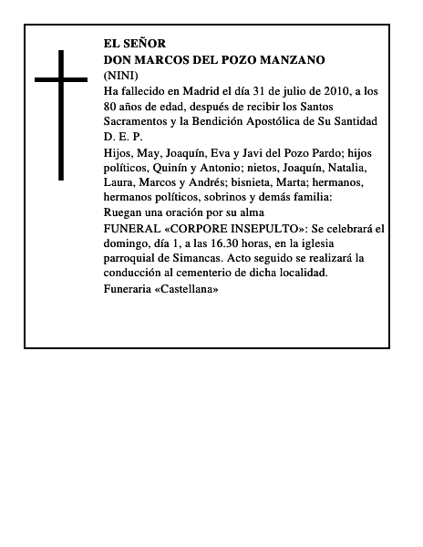 Don Marcos del Pozo Manzano