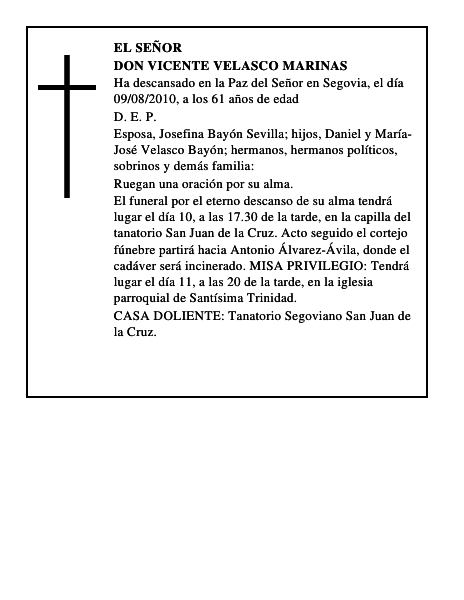 Don Vicente Velasco Marinas