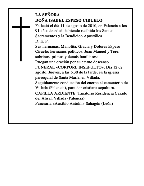 Doña Isabel Espeso Ciruelo