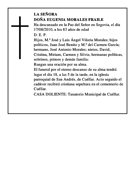 Doña Eugenia Morales Fraile