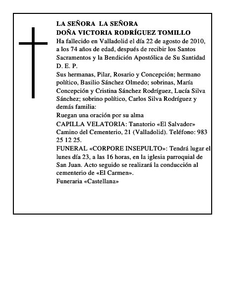 Doña Victoria Rodríguez Tomillo