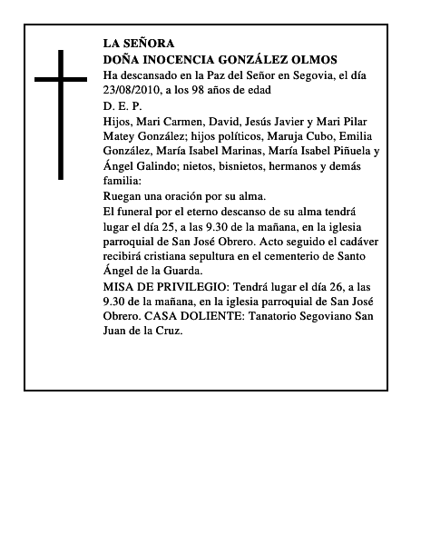 Doña Inocencia González Olmos
