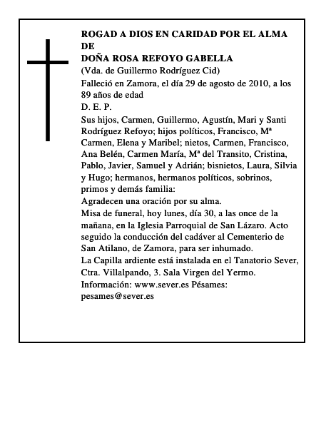 Doña Rosa Refoyo Gabella