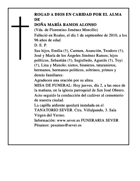 Doña María Ramos Alonso