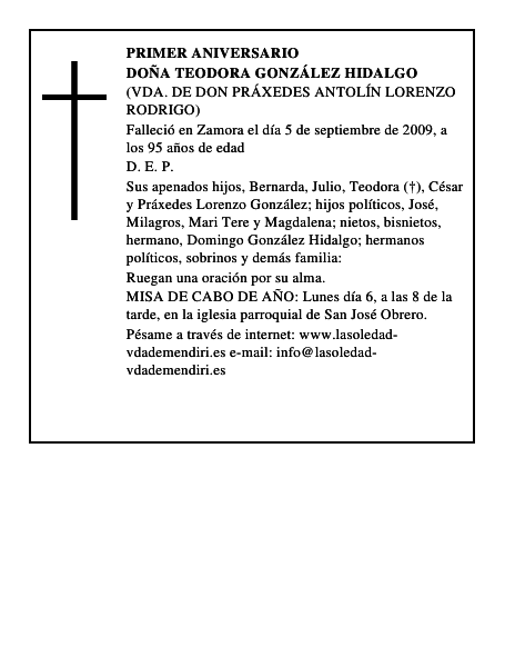 Doña Teodora González Hidalgo