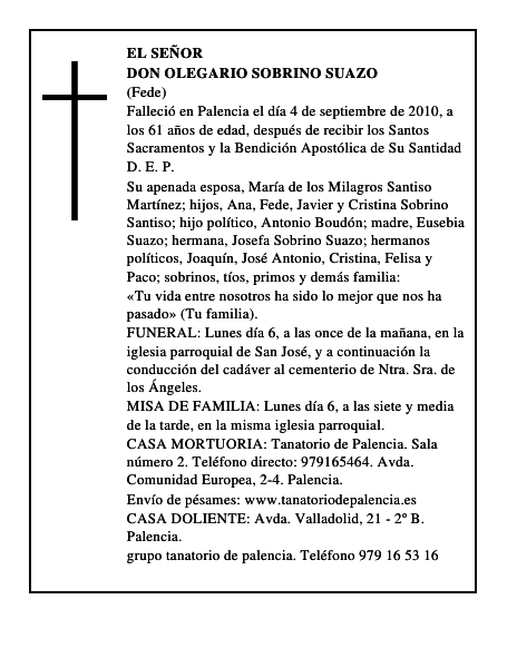 Don Olegario Sobrino Suazo