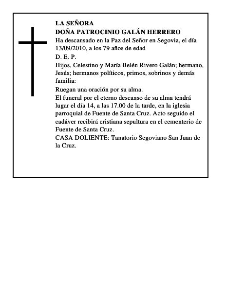 Doña Patrocinio Galán Herrero