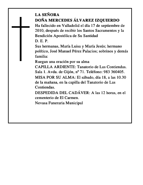 Doña Mercedes Álvarez Izquierdo