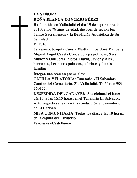 Doña Blanca Concejo Pérez