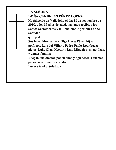 Doña Candelas Pérez López