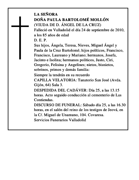 Doña Paula Bartolomé Mollón
