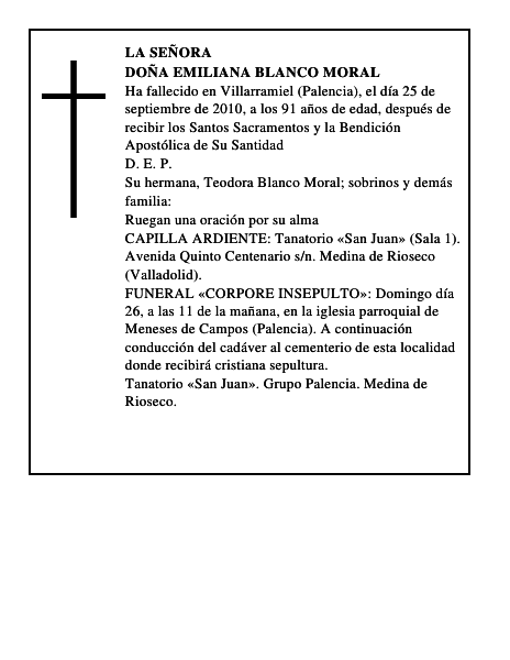 Doña Emiliana Blanco Moral