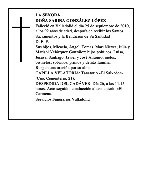 Doña Sabina González López