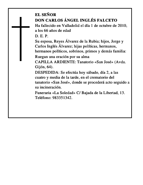 Don Carlos Ángel Inglés Falceto
