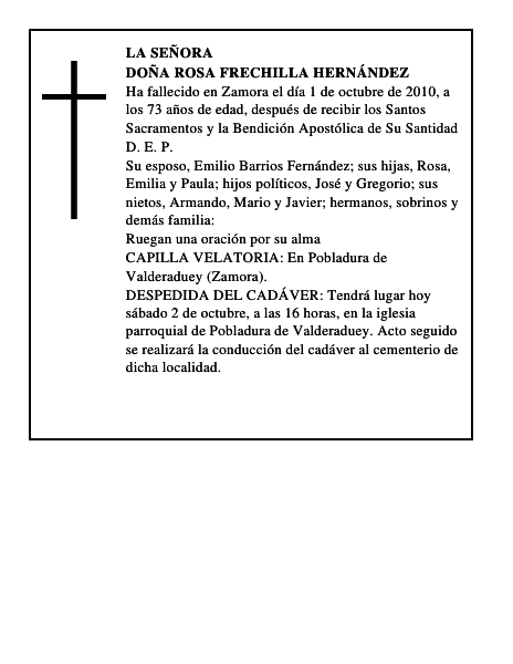 Doña Rosa Frechilla Hernández