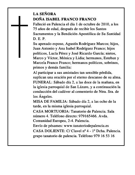 Doña Isabel Franco Franco