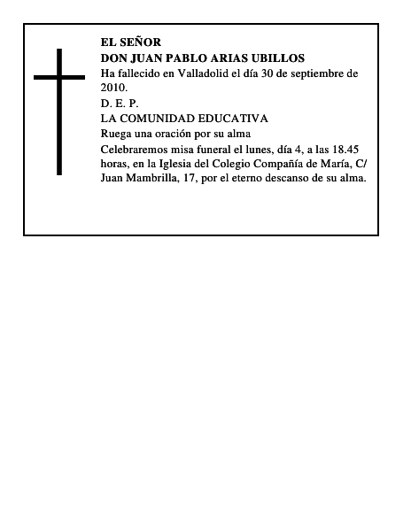 Don Juan Pablo Arias Ubillos