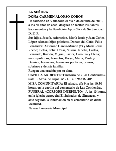 Doña Carmen Alonso Cobos