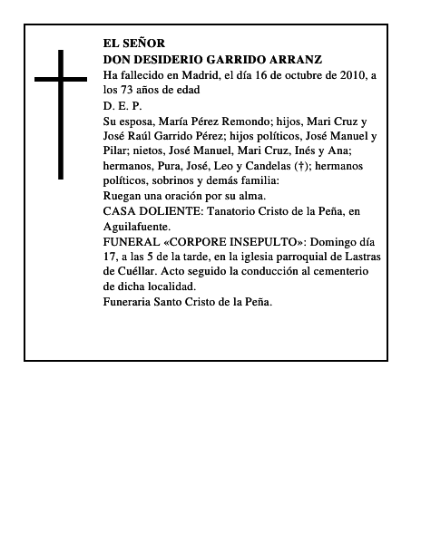 Don Desiderio Garrido Arranz