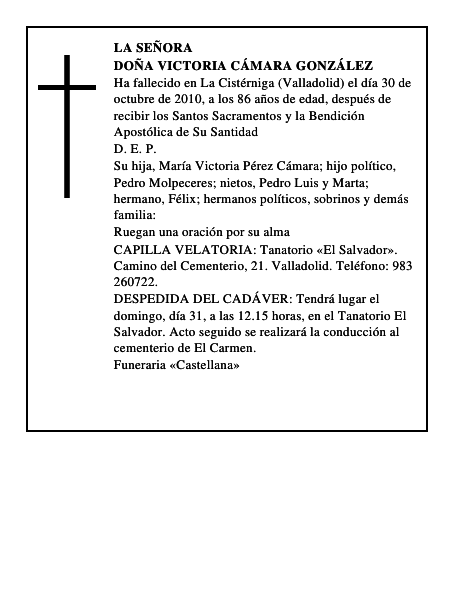 Doña Victoria Cámara González