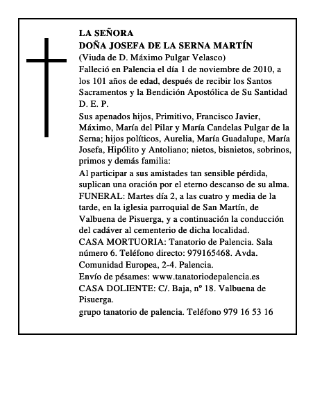Doña Josefa de la Serna Martín