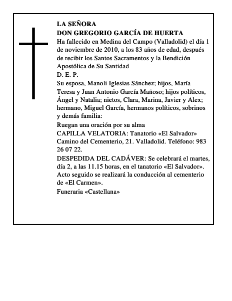 Don Gregorio García de Huerta