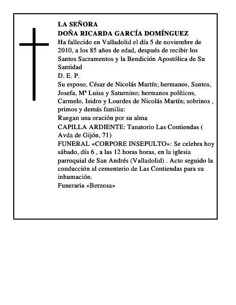 Doña Ricarda García Domínguez