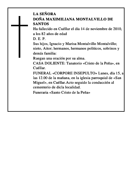 Doña Maximiliana Montalvillo de Santos