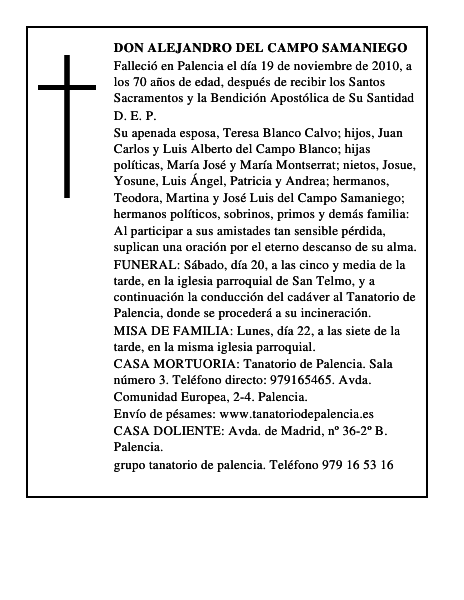 Don Alejandro del Campo Samaniego
