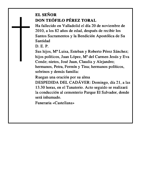 Don Teófilo Pérez Toral