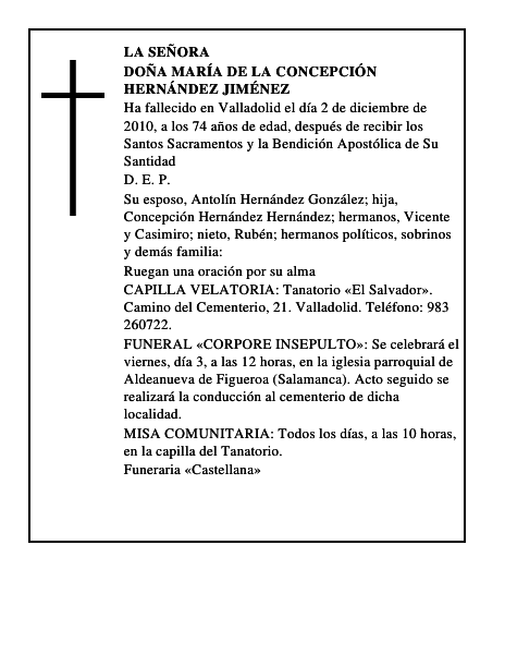 Doña María de la Concepción Hernández Jiménez