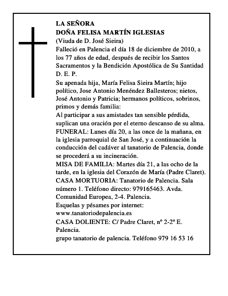 Doña Felisa Martín Iglesias