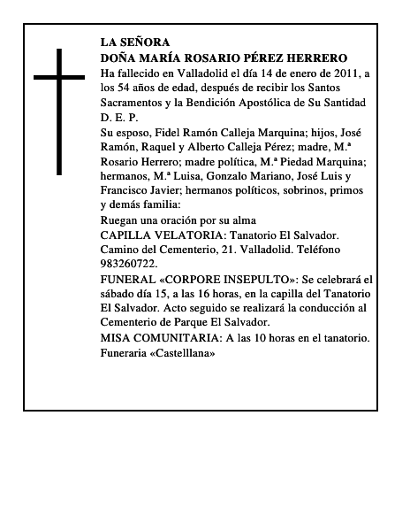 Doña María Rosario Pérez Herrero