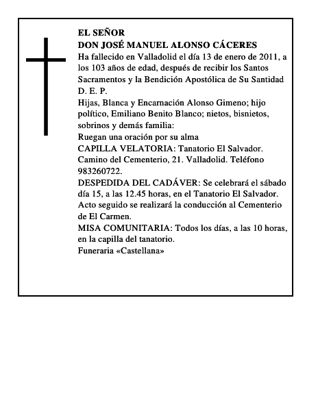 Don José Manuel Alonso Cáceres