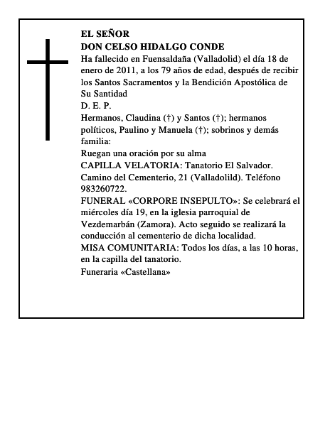 Don Celso Hidalgo Conde