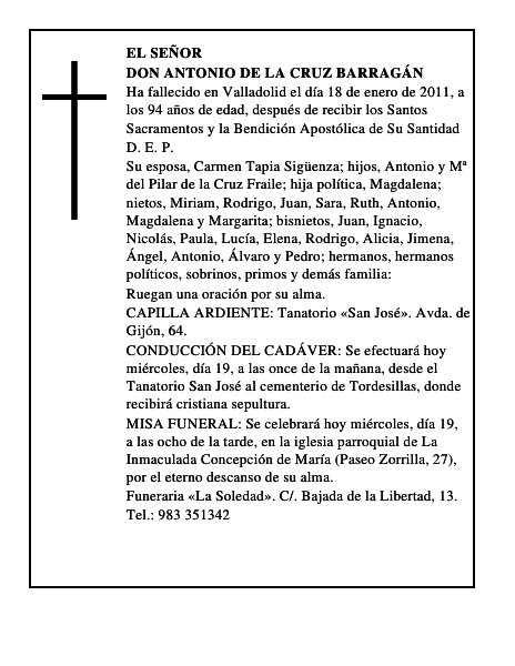 Don Antonio de la Cruz Barragán